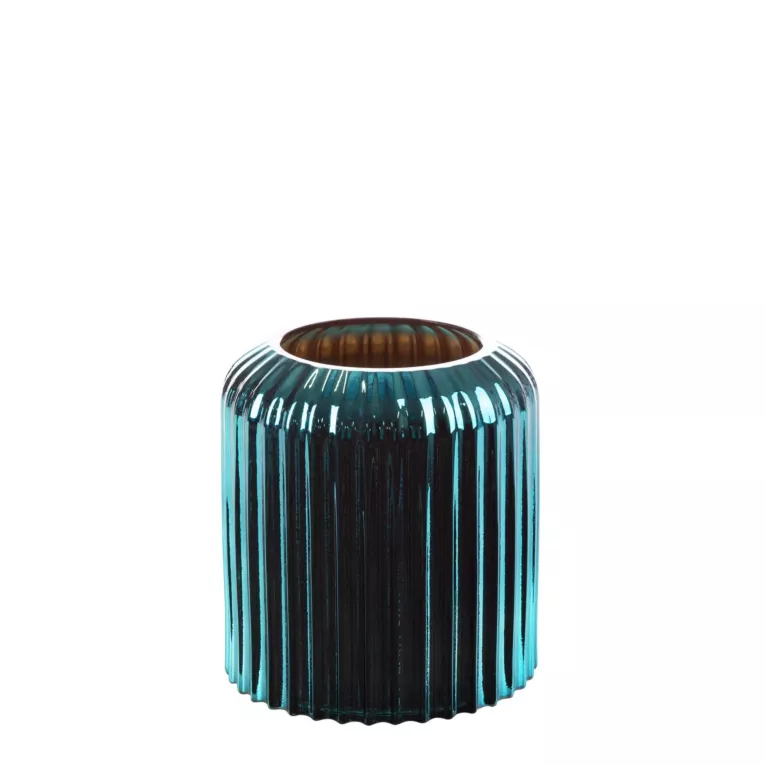 Wazon dekoracyjny NELA turkusowy ze szkła artystycznego Eurofirany