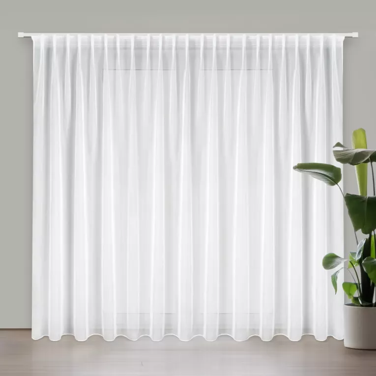 SIMONE BIAŁA FIRANA Z WOALU NA TAŚMIE TYPU FLEX 400x300 cm EUROFIRANY