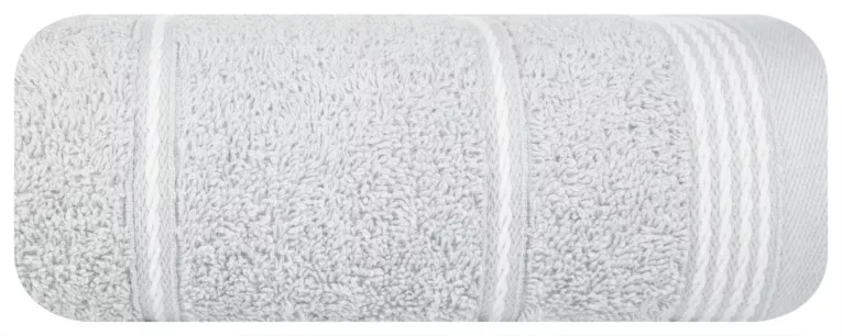 Ręcznik do rąk 30x50 cm bawełniany kolor srebrny ze stębnowaną bordiurą 500 g/m2 MIRA Eurofirany