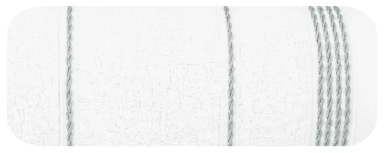 Ręcznik kąpielowy 50x90 cm bawełniany kolor biały ze stębnowaną bordiurą 500 g/m2 MIRA Eurofirany