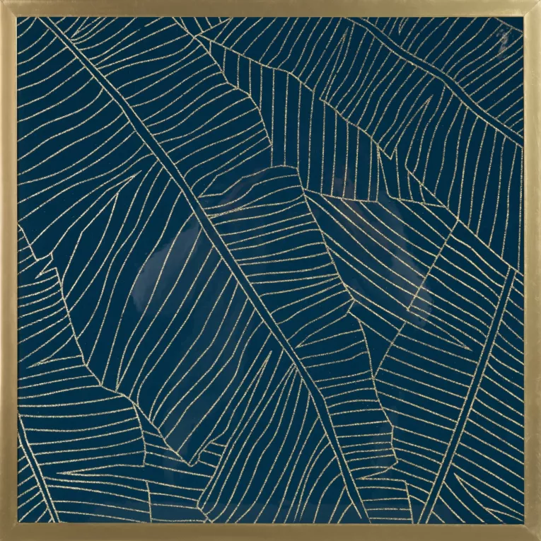 Obraz granatowy MUSA 2 drukowany z motywem botanicznym Limited Collection Eurofirany