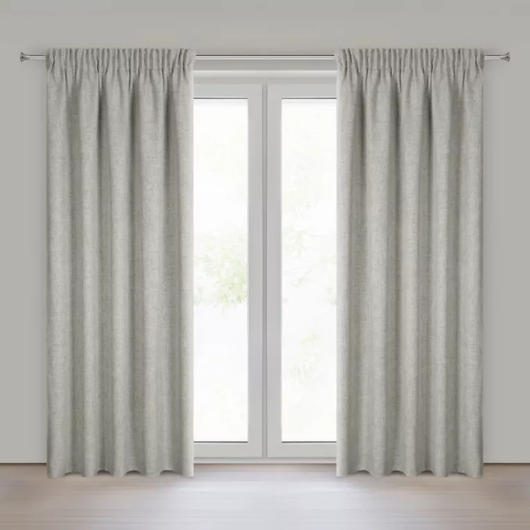 Zasłona ciemnobeżowa w stylu eko 140x270 cm taśma JULA2 Eurofirany