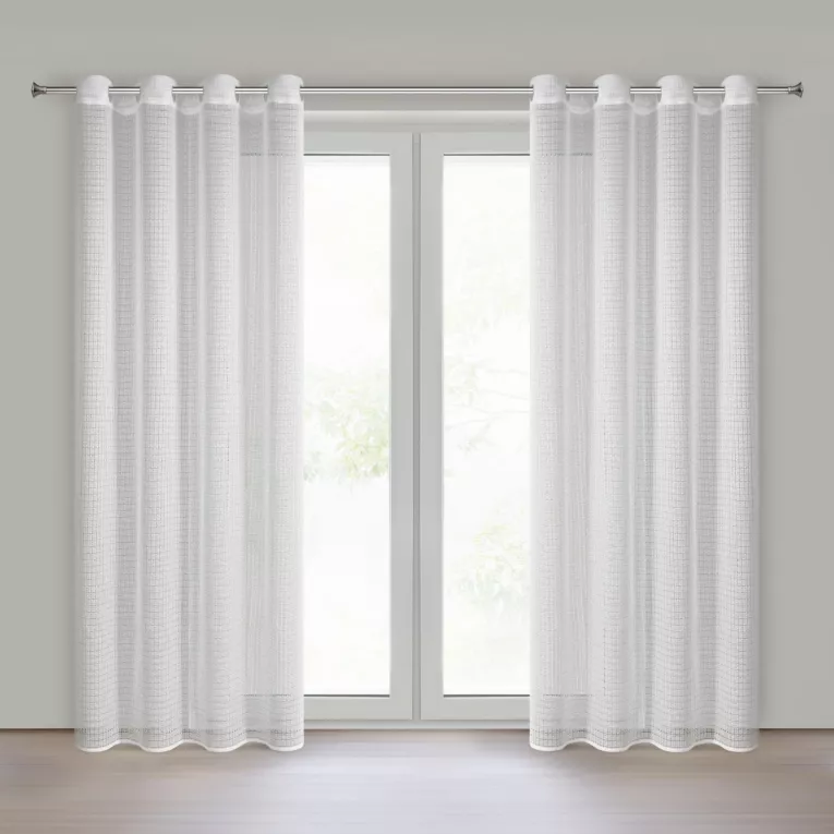 Firana biała z siateczki 140x250 cm przelotki - ELIRA Eurofirany