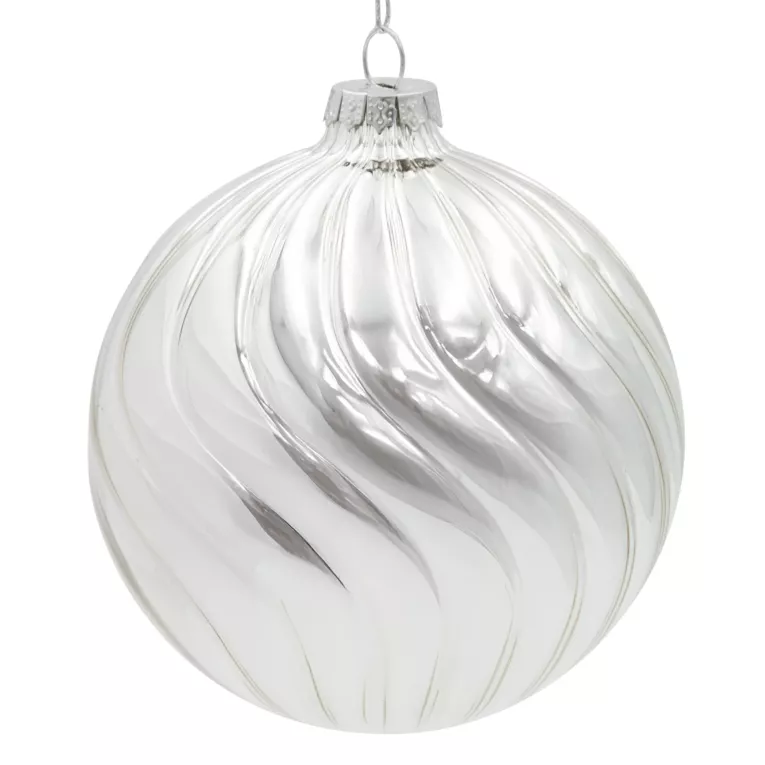 Klasyczna bombka choinkowa ręcznie zdobiona wytłaczanym wzorem Eurofirany