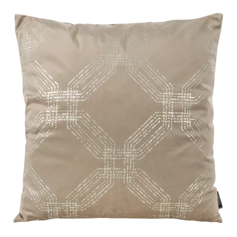 Poszewka na poduszkę 45x45 cm welwetowa z błyszczącym nadrukiem ciemnobeżowa BLINK 30 Eurofirany