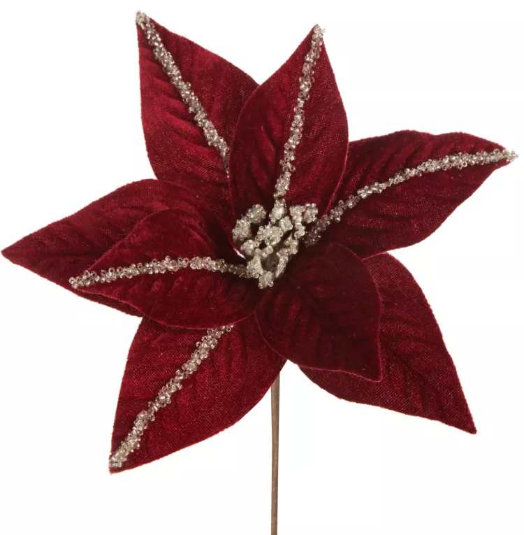 Kwiat świąteczny z welwetowej tkaniny Eurofirany
