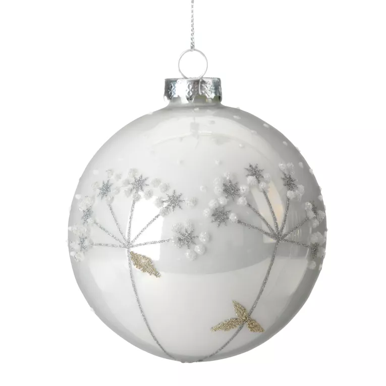 Klasyczna szklana bombka ręcznie zdobiona motywem dmuchawca Eurofirany