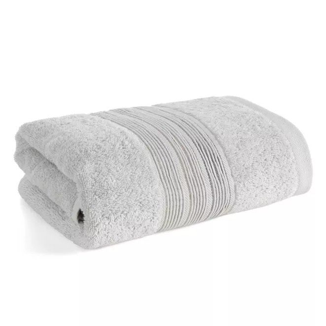 Ręcznik do rąk 30x50 cm bawełniany kolor srebrny w poziome paseczki 500 g/m2 VERANO Eurofirany