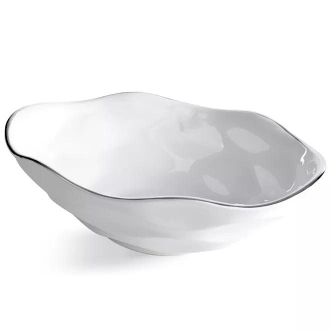 Misa dekoracyjna biało, srebrna 35x22x11 cm BONI Eurofirany