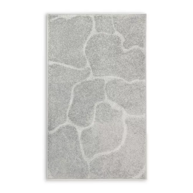Dywan 60x100 cm srebrny wytłaczany z organicznym wzorem ALBA5 Eurofirany