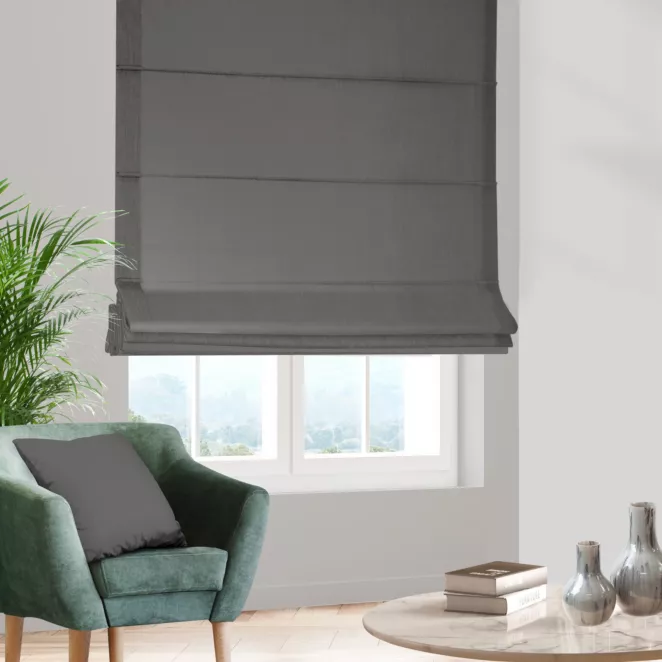 Roleta rzymska stalowa z tkaniny typu Blackout zaciemniającej w 100%