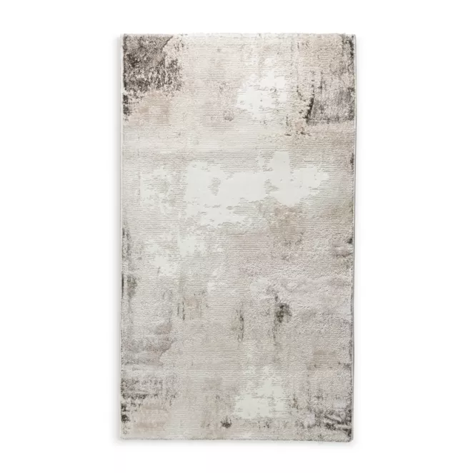 Dywan 60x100 cm jasnoszary, biały zdobiony abstrakcyjnym wzorem ASIA 4 Eurofirany