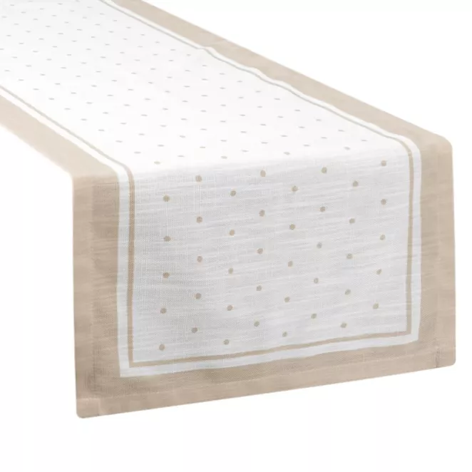 Bieżnik na stół 40x140 cm naturalno, beżowy w drobne kropeczki SUMMER 15 Eurofirany