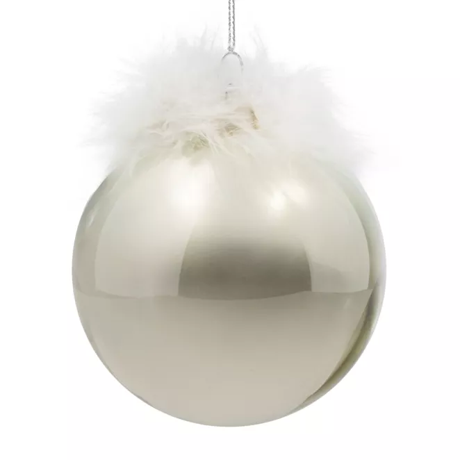 Klasyczna bombka choinkowa z dodatkiem piór Eurofirany