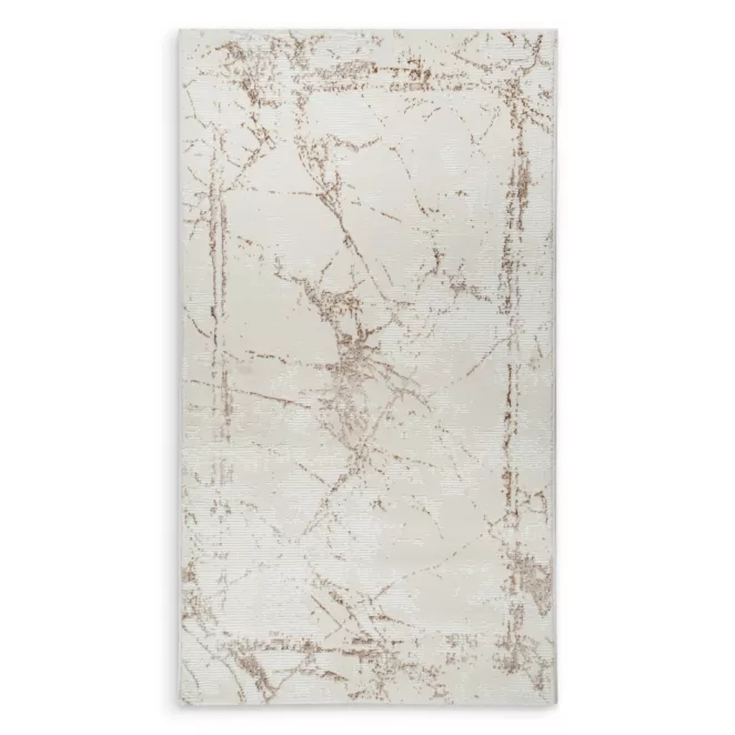Dywan 80x150 cm jasnoszary, beżowy zdobiony abstrakcyjnym wzorem ASIA 2 Eurofirany