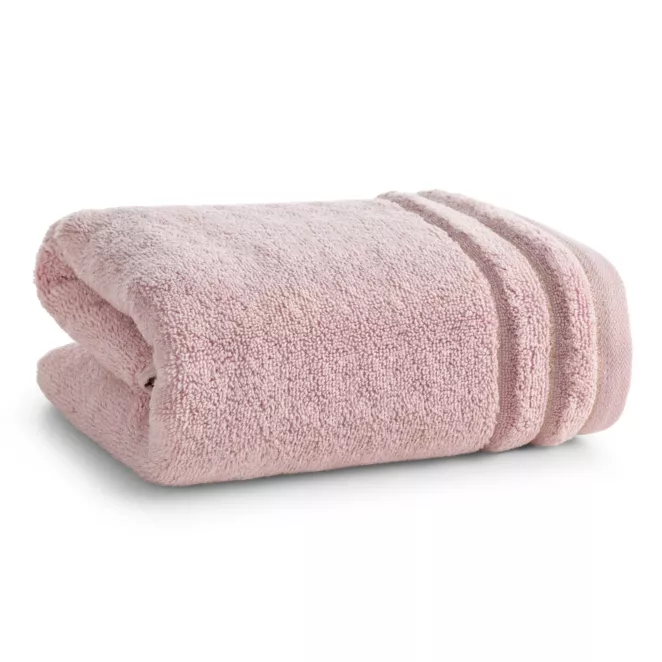 Ręcznik kąpielowy 30x50 cm bawełniany kolor pudrowy z błyszczącą bordiurą 500 g/m2 NADINE Eurofirany