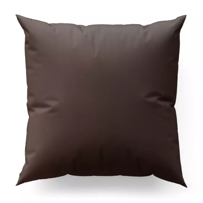 Poszewka szyta brązowa z jednokolorowej gładkiej tkaniny