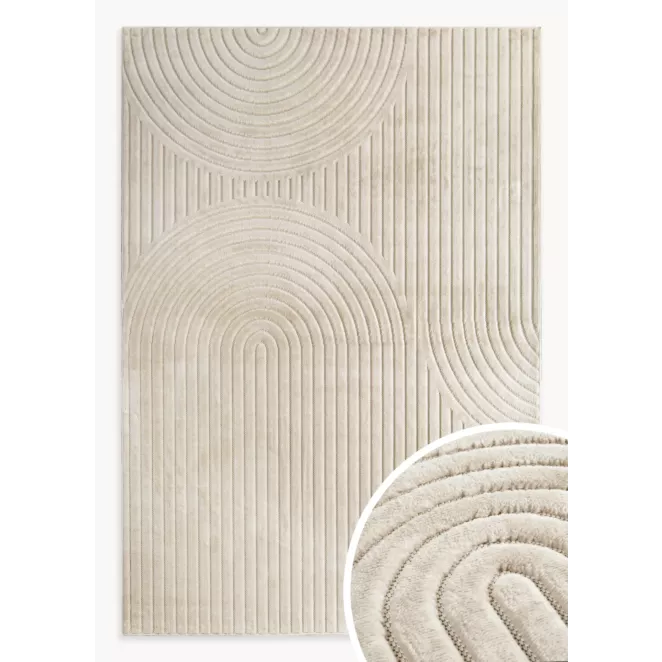 Dywan 60x100 cm beżowy z tłoczonym wzorem 3D VENUS BOHO 2 Eurofirany