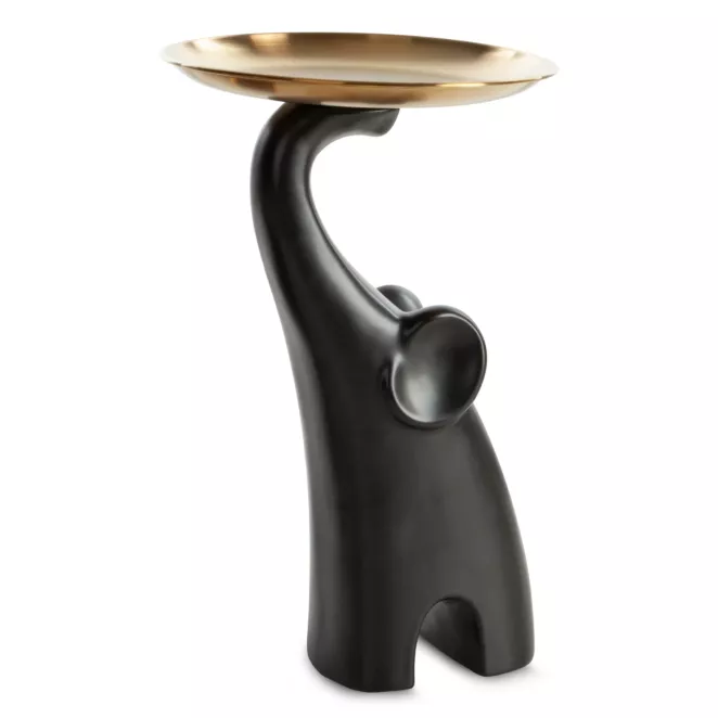 Dekoracyjna figurka w kształcie słonia trzymającego paterkę Eurofirany