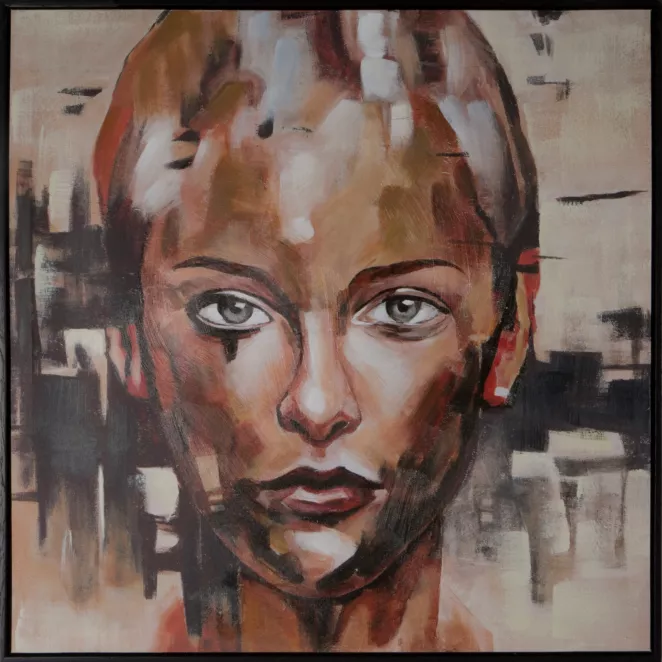 Obraz abstrakcyjny ręcznie malowany na płótnie portret kobiety