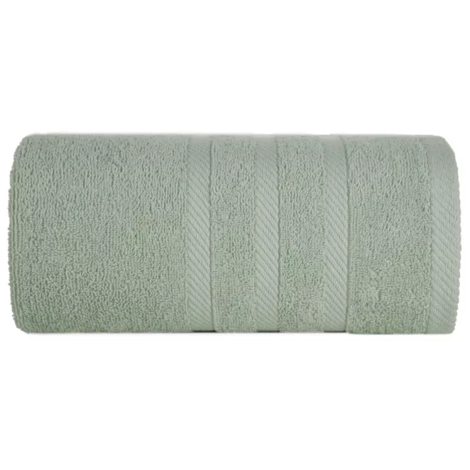 Ręcznik kąpielowy 100x150 cm bawełniany kolor jasnomiętowy z ozdobną bordiurą 500 g/m2 MILO Eurofirany