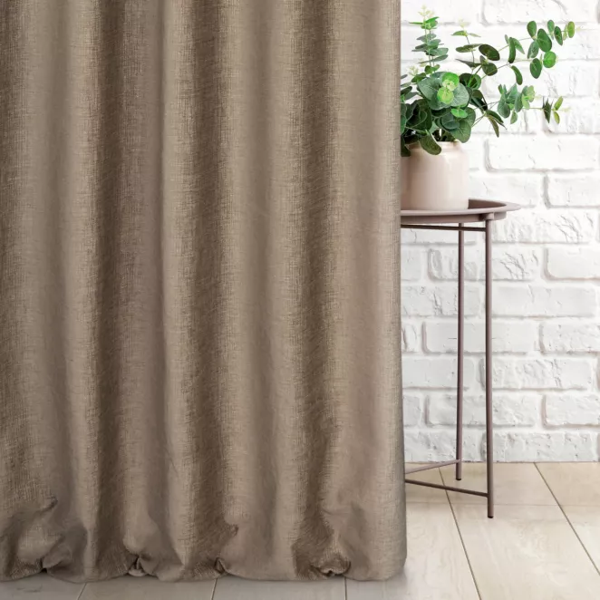 Tkanina zasłonowa szenilowa przetykana błyszcząca nicią Eurofirany