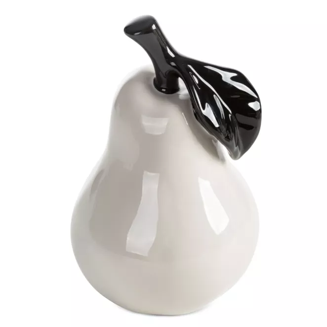 Figurka dekoracyjna kremowo, czarna gruszka 12x12x19 cm SIMON Eurofirany