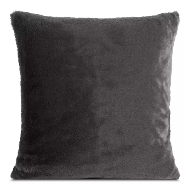 Poszewka na poduszkę 60x60 cm stalowa z miękkiej futrzanej tkaniny NINA Eurofirany