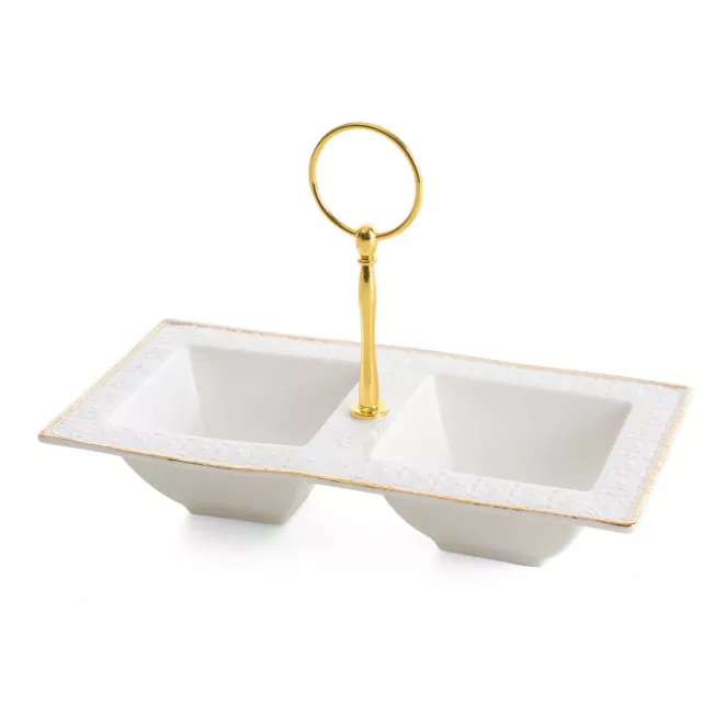 Miseczki dekoracyjne z glinki ceramicznej zdobione subtelnym wzorem OLIVIA Eurofirany