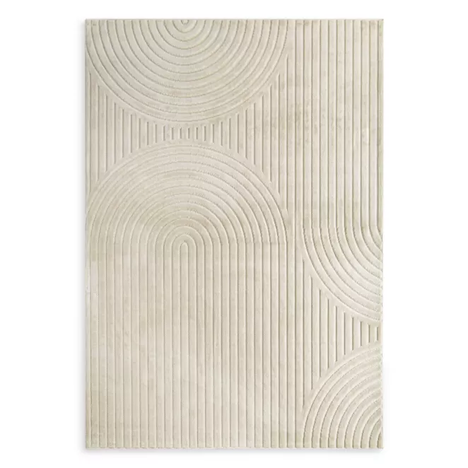 Dywan 160x230 cm beżowy z tłoczonym wzorem 3D VENUS BOHO 2 Eurofirany
