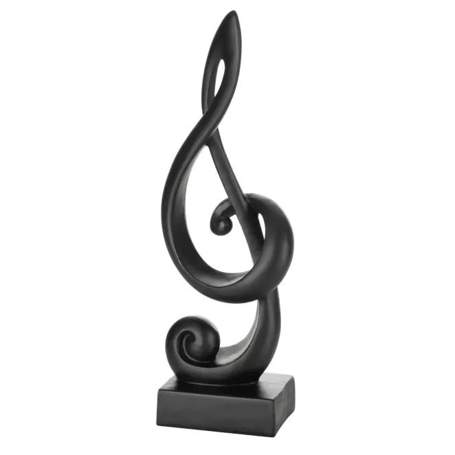 Figurka czarna  w kształcie nuty 13x9x36 cm SONIK Eurofirany