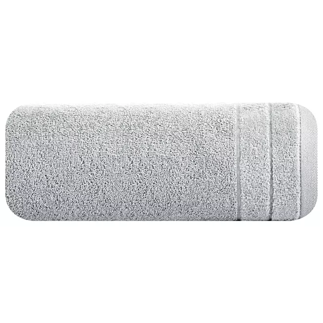 Ręcznik kąpielowy 50x90 cm bawełniany kolor srebrny z welwetową bordiurą 500 g/m2 DAMLA Eurofirany