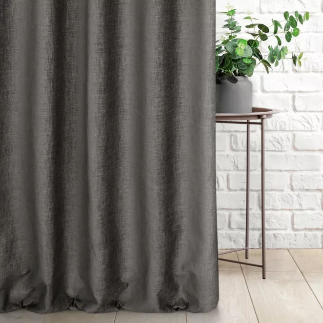 Tkanina zasłonowa szenilowa przetykana błyszcząca nicią Eurofirany