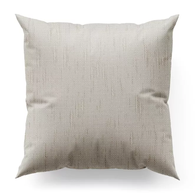 Poszewka szyta jasnobeżowa z miękkiej, matowej tkaniny w stylu eko o naturalnym splocie