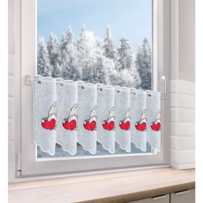 Tkanina firanowa zazdrostka z świątecznym haftem