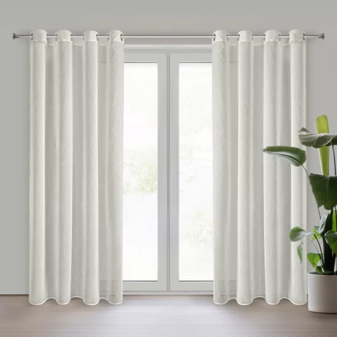 Firana naturalna z domieszką lnu 140x250 cm przelotka - AUREA Eurofirany