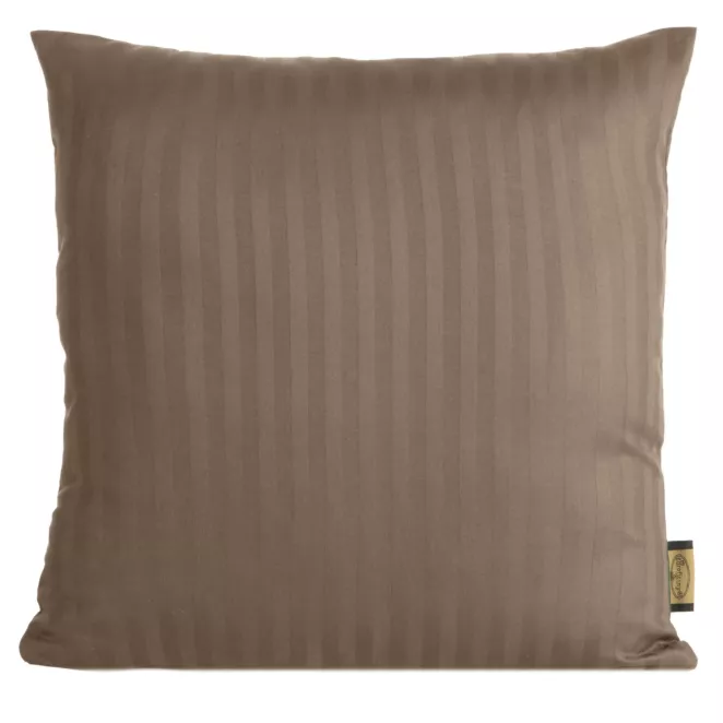 Poszewka na poduszkę 40x40 cm z satyny bawełnianej w prążki brązowa VERA Eurofirany