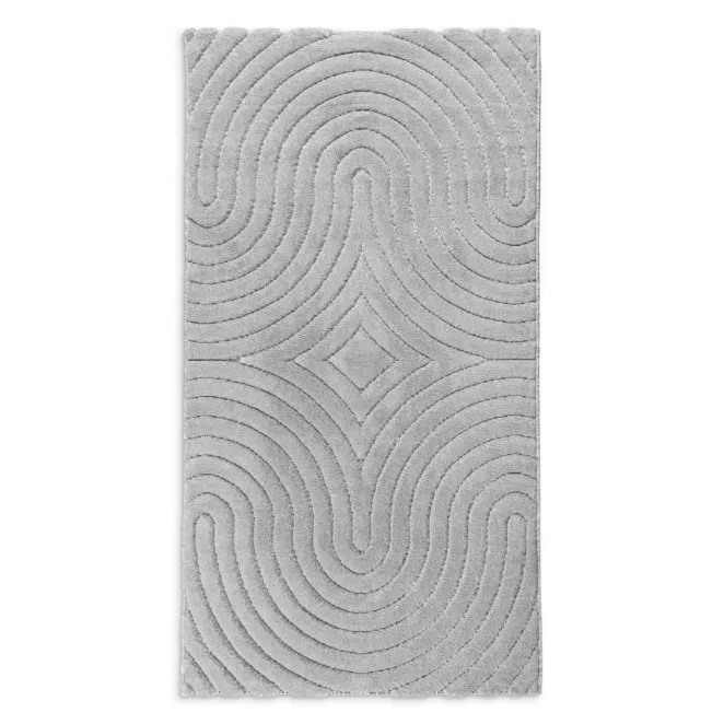 Dywan 80x150 cm stalowy z tłoczonym wzorem 3D VENUS BOHO 1 Eurofirany
