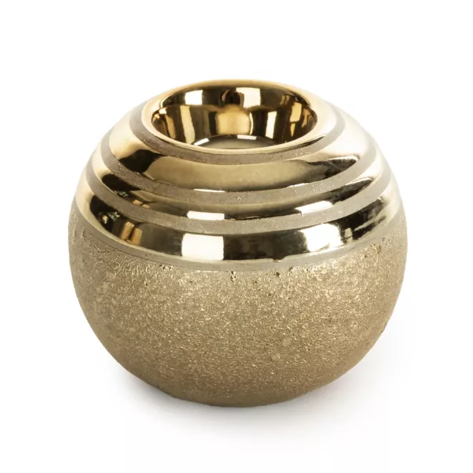 Świecznik dekoracyjny zdobiony lśniącymi paseczkami Eurofirany