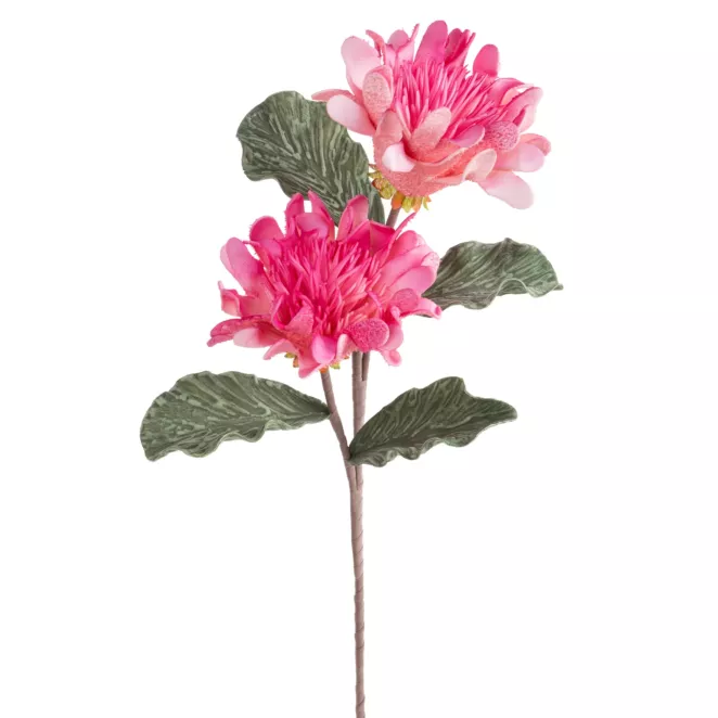 Kwiat sztuczny różowy z plastycznej pianki foamiran 65 cm Eurofirany