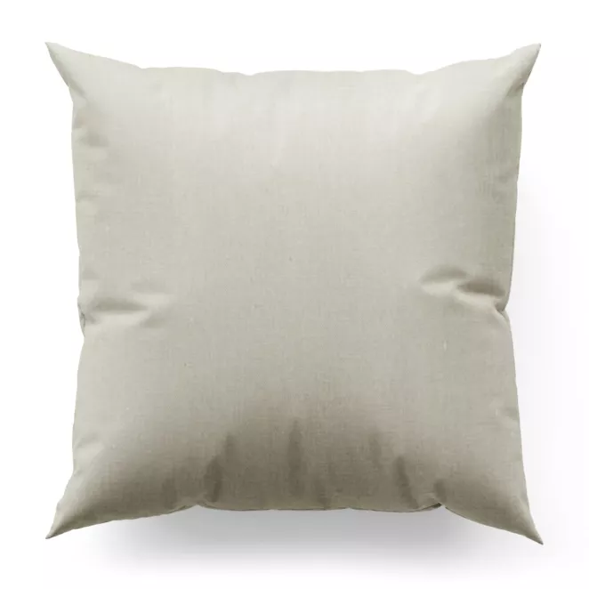 Poszewka szyta kremowa z tkaniny melanżowej przetykanej błyszczącą nicią