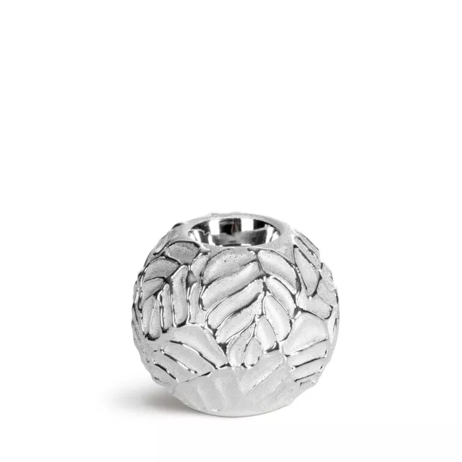 Świecznik dekoracyjny MIRIAM z tłoczonym wzorem liści Eurofirany