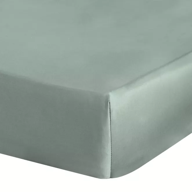 Prześcieradło gładkie z gumką 100x200 cm z satyny bawełnianej kolor szałwiowy 125 g/m2 NOVA 3 Eurofirany