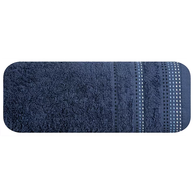 Ręcznik do rąk 30x50 cm bawełniany kolor granatowy z ozdobnym stebnowaniem 500 g/m2 POLA Eurofirany