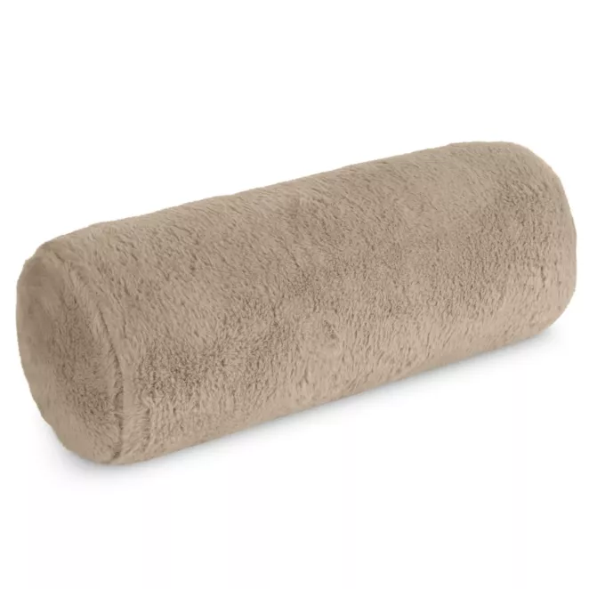 Poduszka wałek 15x45 cm jasnobeżowa z miękkiej futrzanej tkaniny  NINA Eurofirany