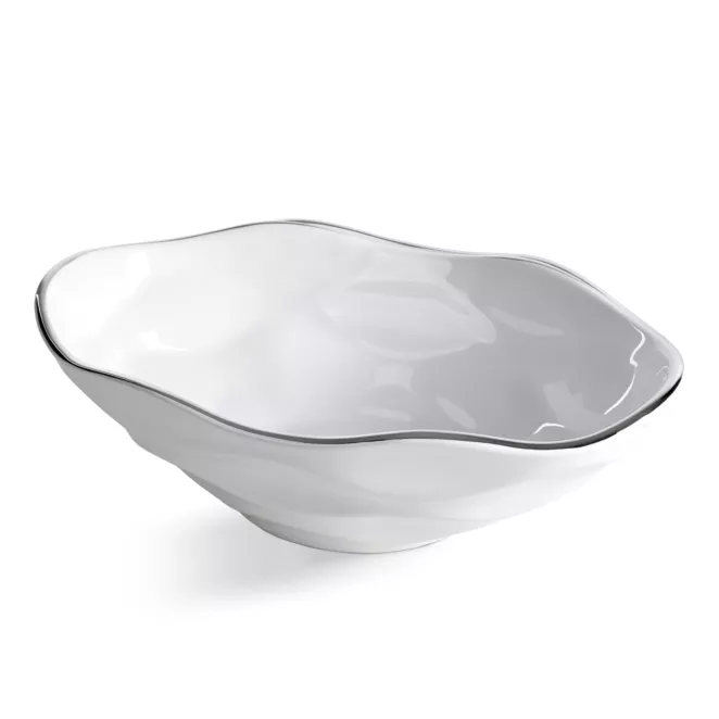 Misa dekoracyjna biało, srebrna 30x19x9 cm BONI Eurofirany