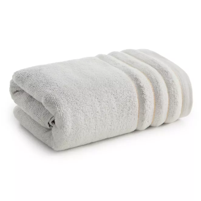 Ręcznik kąpielowy 50x90 cm bawełniany kolor srebrny z błyszczącą bordiurą 500 g/m2 NADINE Eurofirany