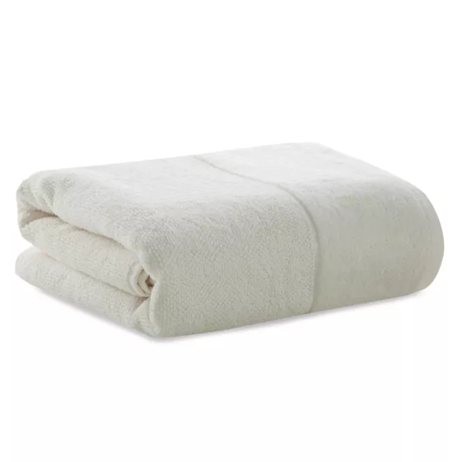 Ręcznik kąpielowy FERO z welwetową bordiurą kremowy 70x140 cm Eurofirany