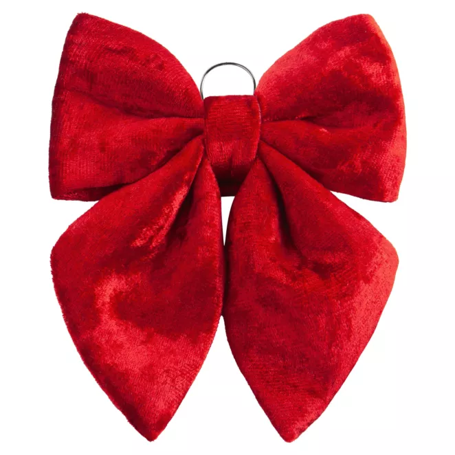 Świąteczna ozdoba w kształcie kokardy z błyszczącej tkaniny Eurofirany