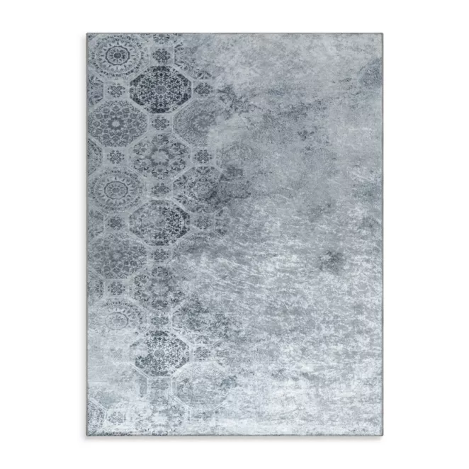 Dywan 120x160 cm srebno, szary zdobiony motywem ornamentów LOTUS 7 Eurofirany